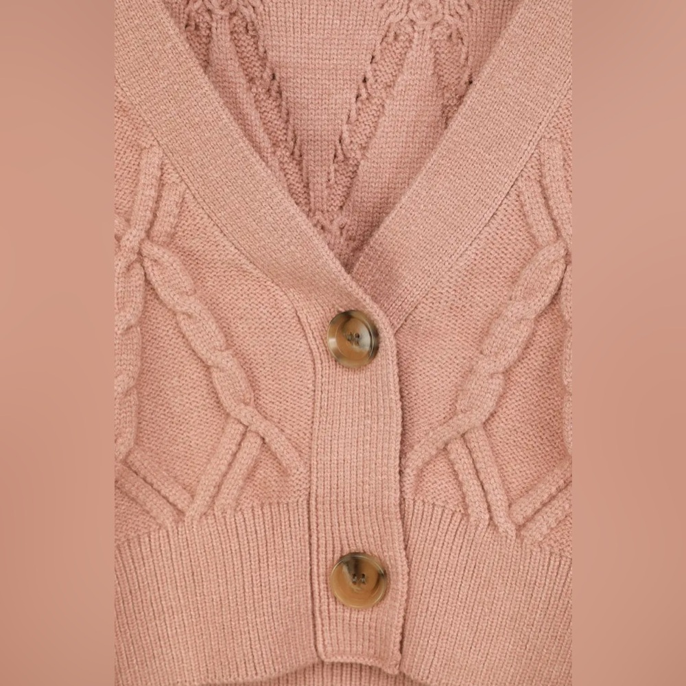 Lulu's Blush Pink Cable Knit Sweater and Skirt Two Piece Set - Picture 13 of 16